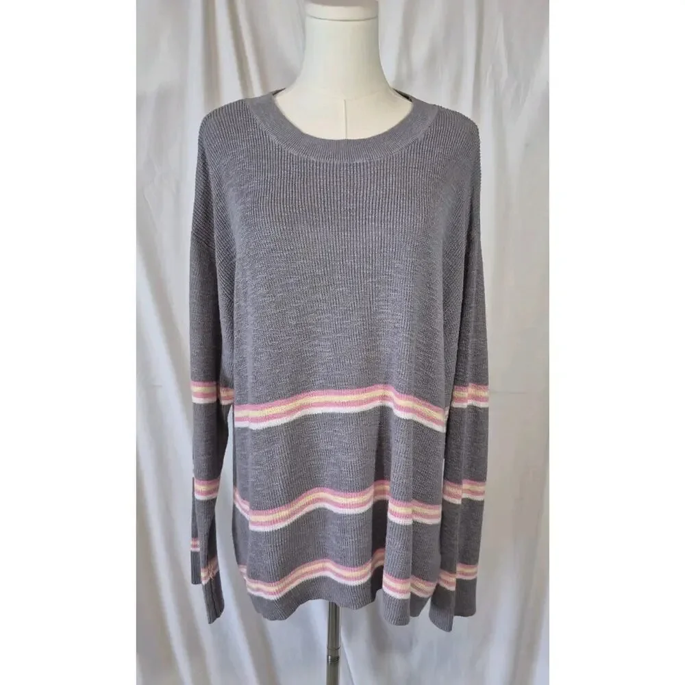 Free People Beach Mariner Striped Cotton Blend Sweater Small - Picture 4 of 12
